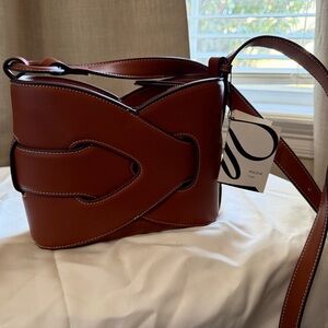Polene Brown Leather Shoulder Bag